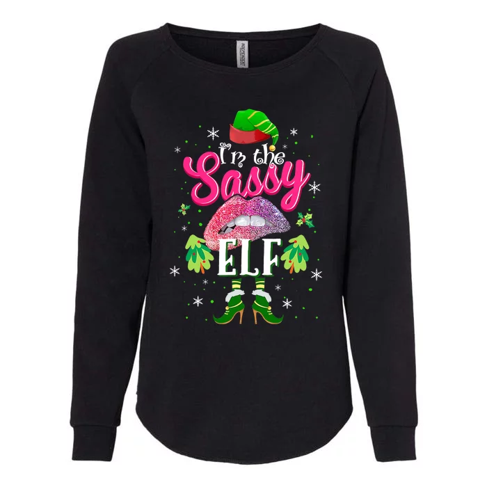 Funny Christmas Clothing I'm The Sassy Elf Tee Xmas Boys Womens California Wash Sweatshirt