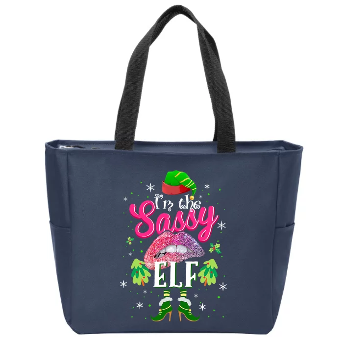 Funny Christmas Clothing I'm The Sassy Elf Tee Xmas Boys Zip Tote Bag