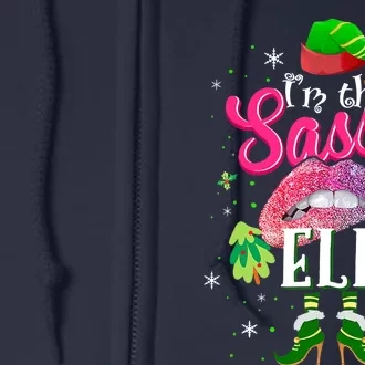 Funny Christmas Clothing I'm The Sassy Elf Tee Xmas Boys Full Zip Hoodie