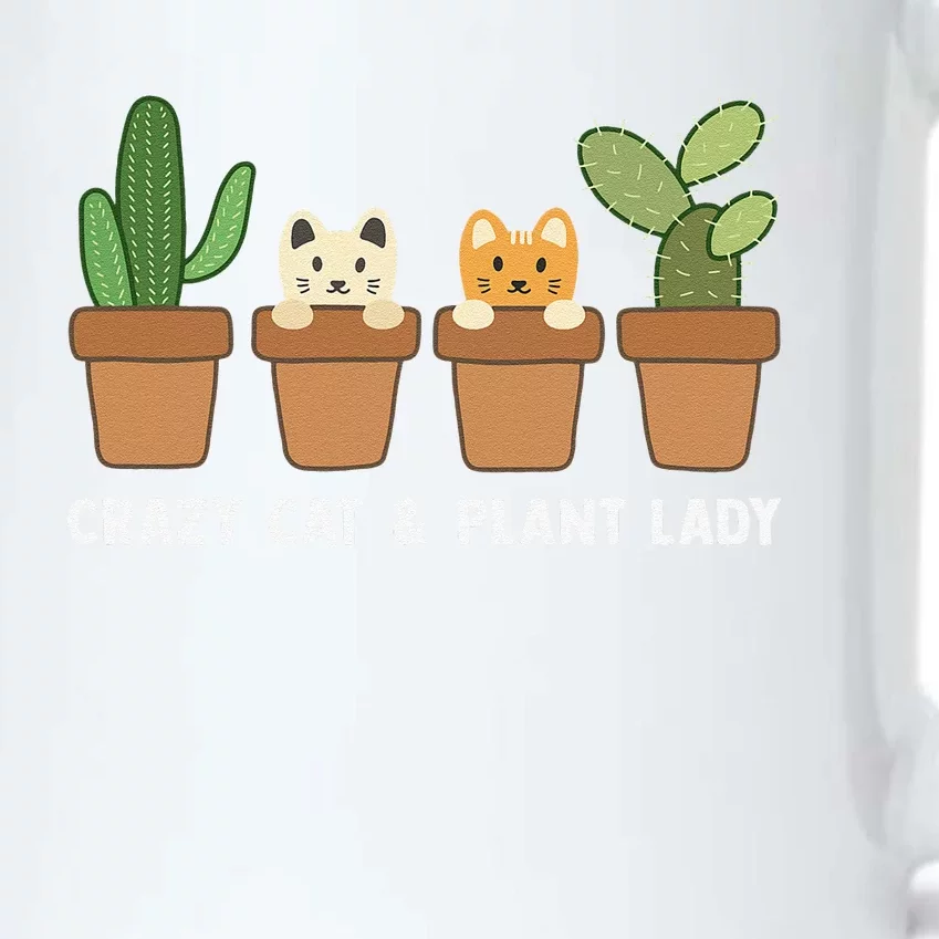 Funny Crazy Cat & Plant Lady Cactus Pet Lover Mom Gag Outfit Black Color Changing Mug