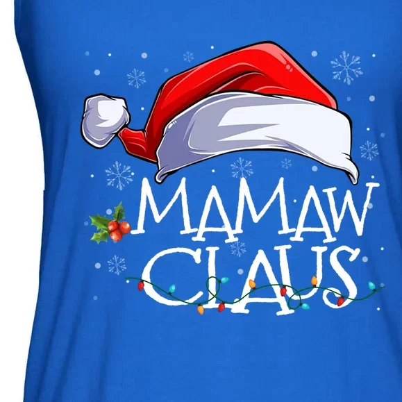 Funny Christmas Cute Hat Santa Mamaw Claus Family Pajamas Cute Gift Ladies Essential Flowy Tank