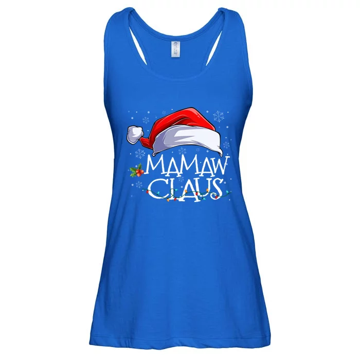 Funny Christmas Cute Hat Santa Mamaw Claus Family Pajamas Cute Gift Ladies Essential Flowy Tank