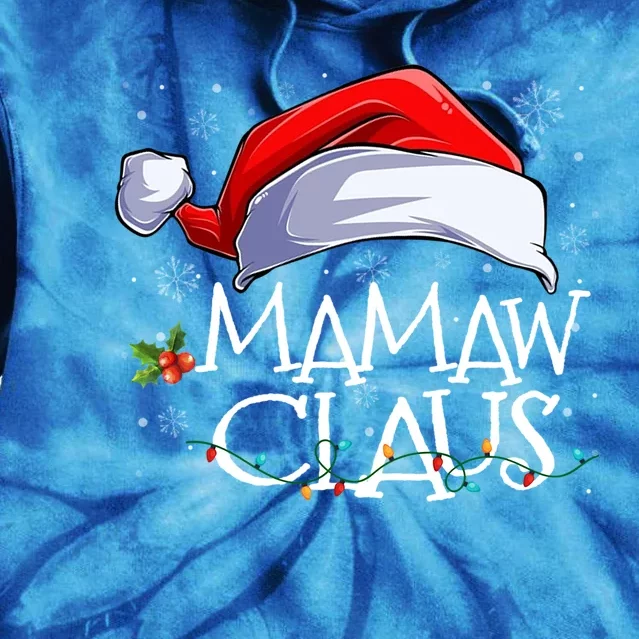 Funny Christmas Cute Hat Santa Mamaw Claus Family Pajamas Cute Gift Tie Dye Hoodie