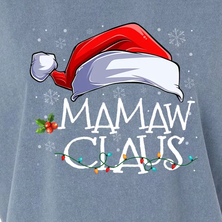 Funny Christmas Cute Hat Santa Mamaw Claus Family Pajamas Cute Gift Garment-Dyed Women's Muscle Tee