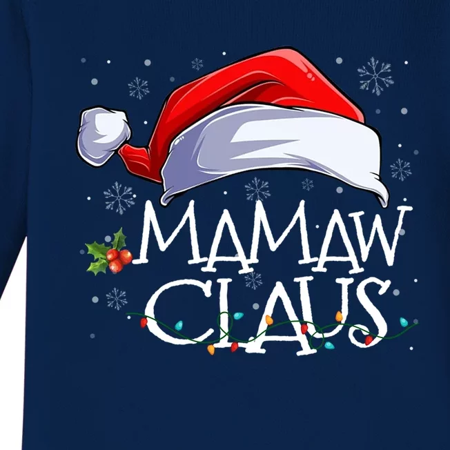 Funny Christmas Cute Hat Santa Mamaw Claus Family Pajamas Cute Gift Baby Long Sleeve Bodysuit