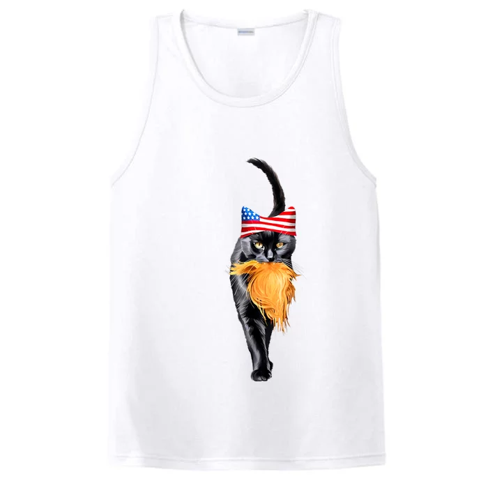 Funny Childless Cat Lady With Trump Hair Vote Kamala 2024 Performance Tank