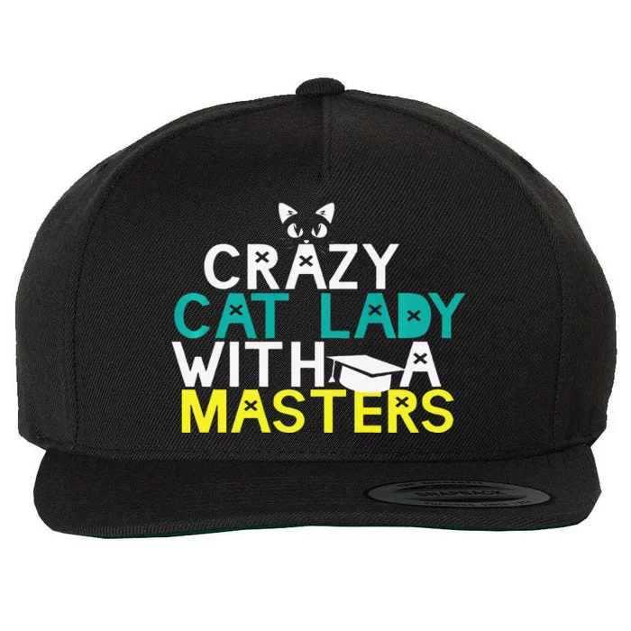 Funny Crazy Cat Lady Masters Degree Graduation Gifts MSW Premium Wool Snapback Cap