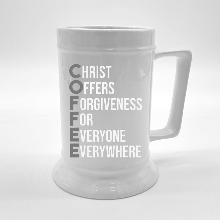 Funny Christ Coffee Gift For Christian Jesus Bible Front & Back Beer Stein