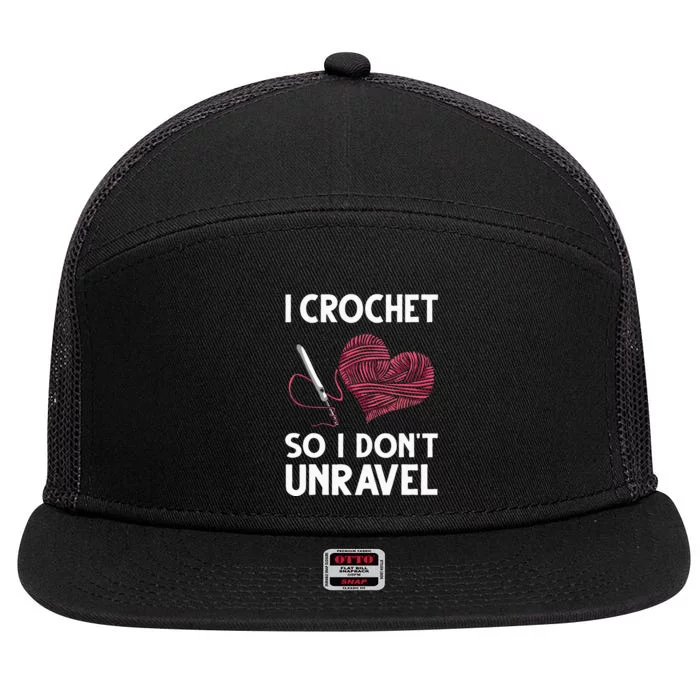 Funny Crochet Crocheting Gift For Women Crocheter Unravel 7 Panel Mesh Trucker Snapback Hat