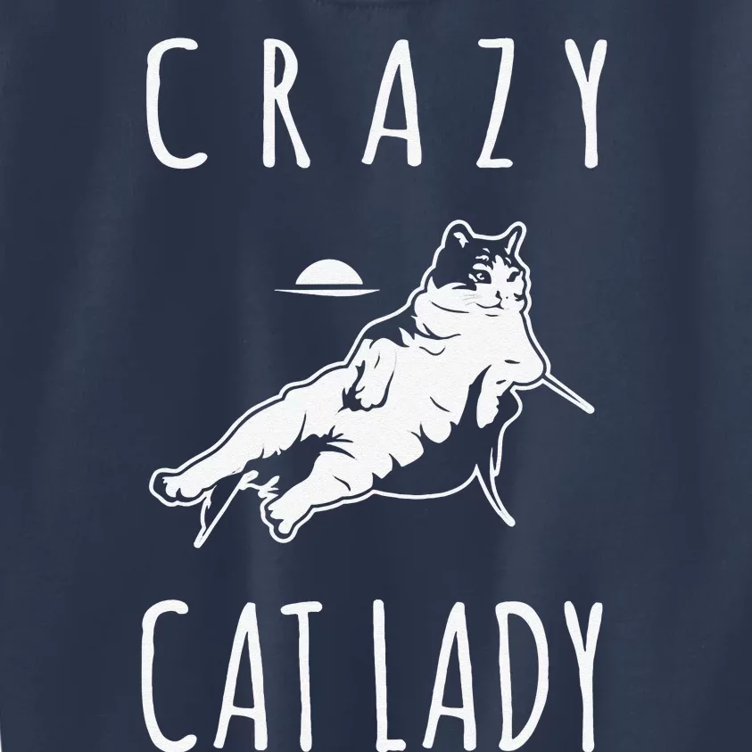 Funny Crazy Cat Lady Meow Kitty Funny Cats Mom And Cat Dad Kids Sweatshirt