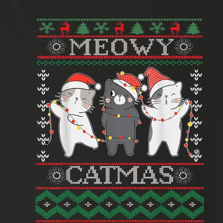 Funny Christmas Cat Matching Family Pajamas Meowy Catmas Toddler Long Sleeve Shirt