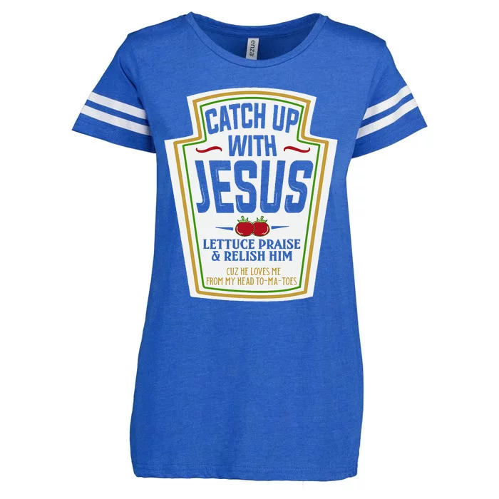 Funny Christian Christian Gifts Catch Up With Jesus Enza Ladies Jersey Football T-Shirt