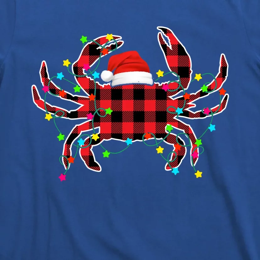 Funny Crab Christmas Tree Red Plaid Xmas Animals Lover Gift T-Shirt