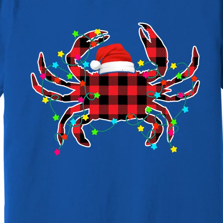 Funny Crab Christmas Tree Red Plaid Xmas Animals Lover Gift Premium T-Shirt