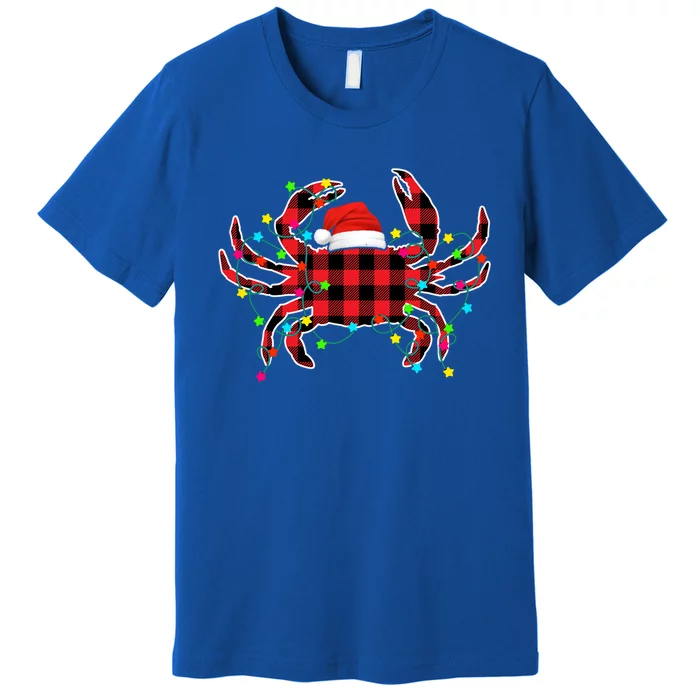 Funny Crab Christmas Tree Red Plaid Xmas Animals Lover Gift Premium T-Shirt