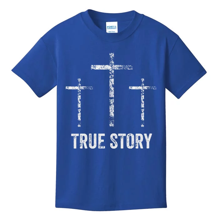 Funny Christian Christmas Resurrection Day Jesus Three Crosses Kids T-Shirt