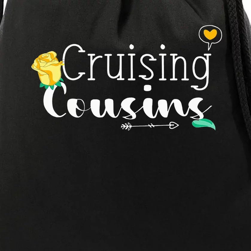 funny cruising cousins matching cousin family Drawstring Bag