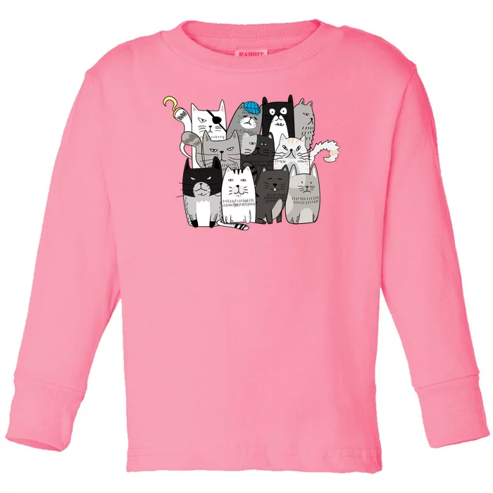 Funny Cat Character Cat Costume Cat Family Cat Toddler Long Sleeve Shirt