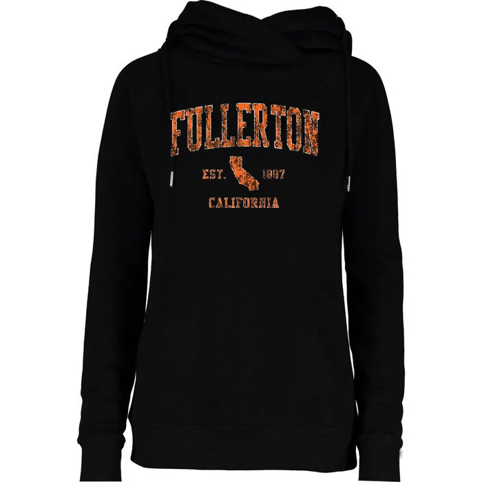 Fullerton California Ca Vintage Womens Funnel Neck Pullover Hood