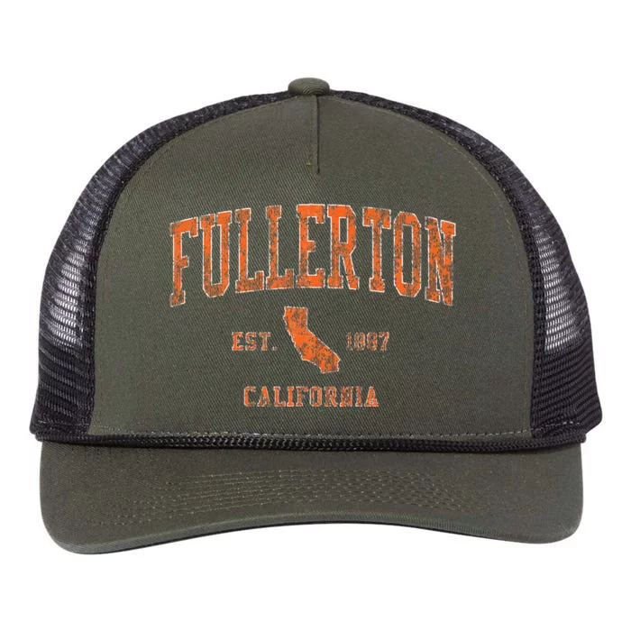 Fullerton California Ca Vintage Retro Rope Trucker Hat Cap