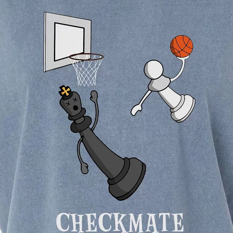 Funny Checkmate Chess Basketball Game Board King Pawn Piece Garment-Dyed Women's Muscle Tee