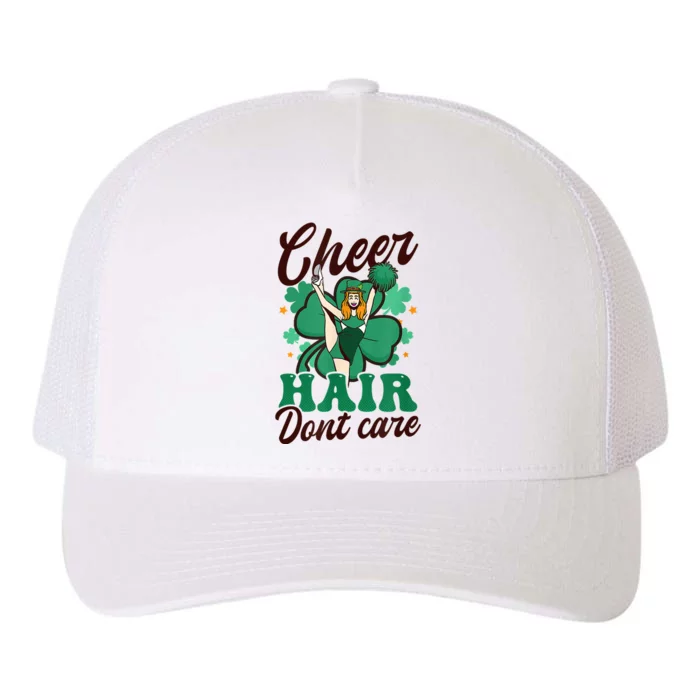 Funny Cheerleader Cheer Hair Don’t Care St. Patricks Cheerleading Yupoong Adult 5-Panel Trucker Hat