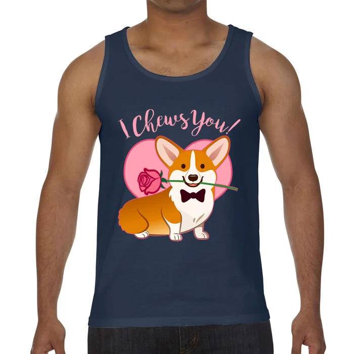 Funny Cute Corgi Valentine I Chews You Comfort Colors® Tank Top