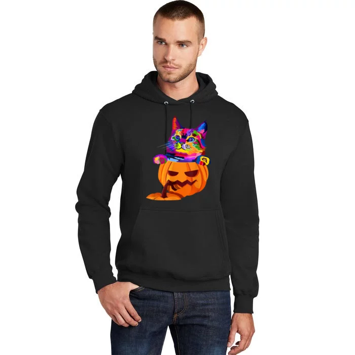 Funny Cute Colorful Cat Halloween Costume Pumpkin Tall Hoodie