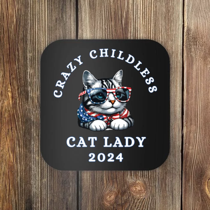 Funny Childless Crazy Cat Lady 2024 Crazy Cat Lady Funny Coaster