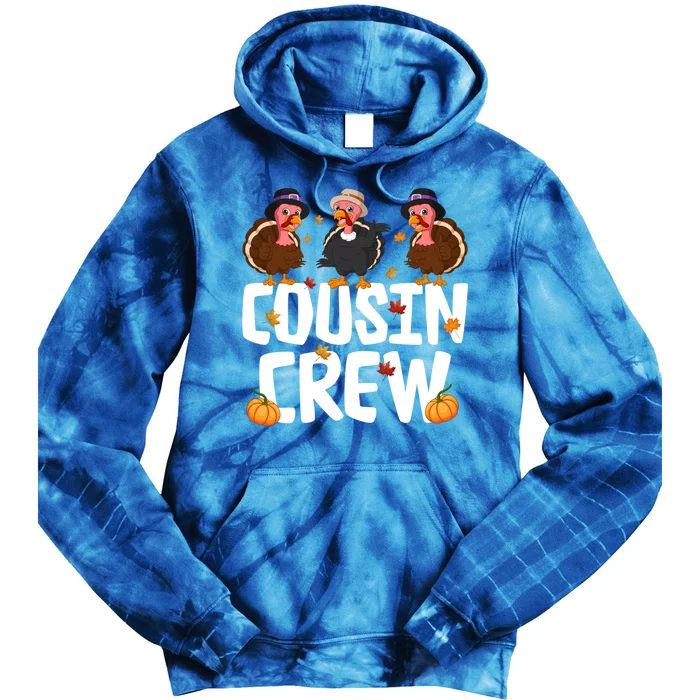 Funny Cousin Crew Turkey Thanksgiving Outfit Gift Tie Dye Hoodie