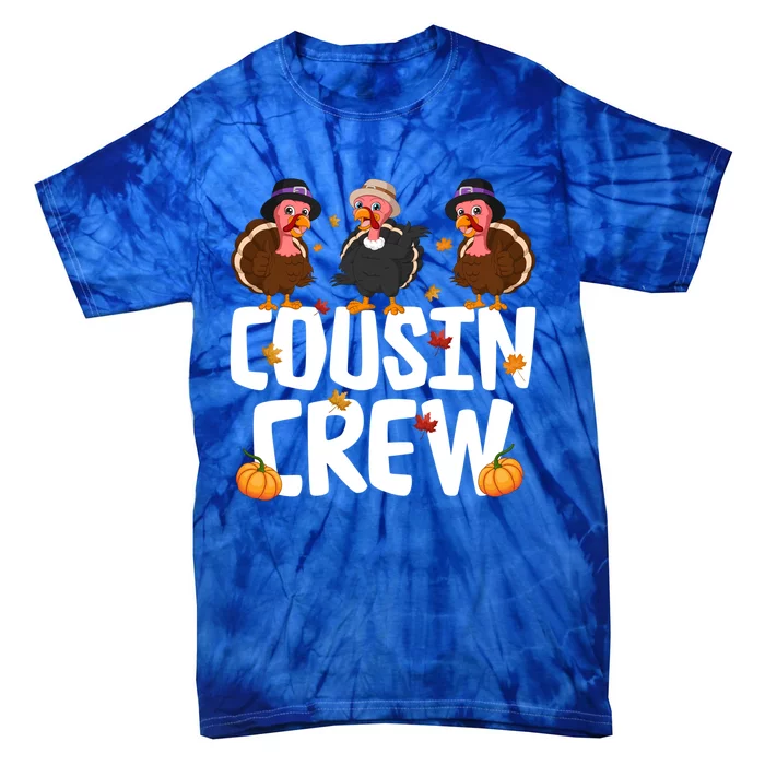 Funny Cousin Crew Turkey Thanksgiving Outfit Gift Tie-Dye T-Shirt