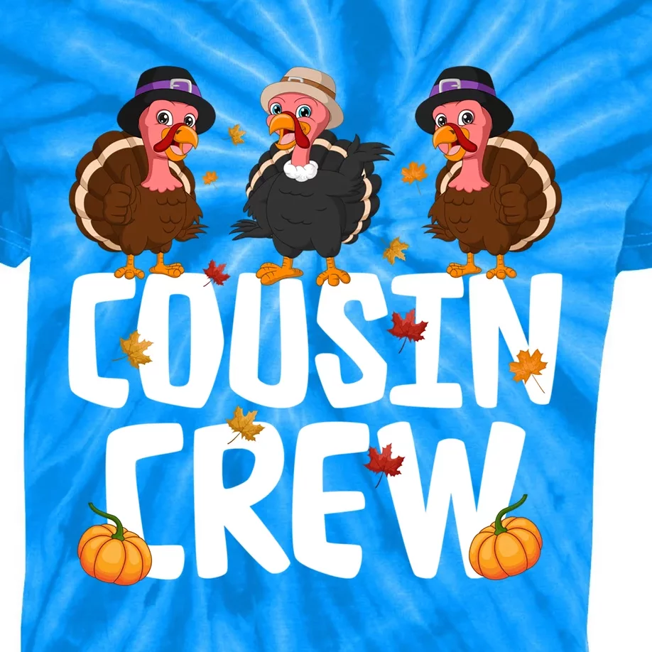 Funny Cousin Crew Turkey Thanksgiving Outfit Gift Kids Tie-Dye T-Shirt