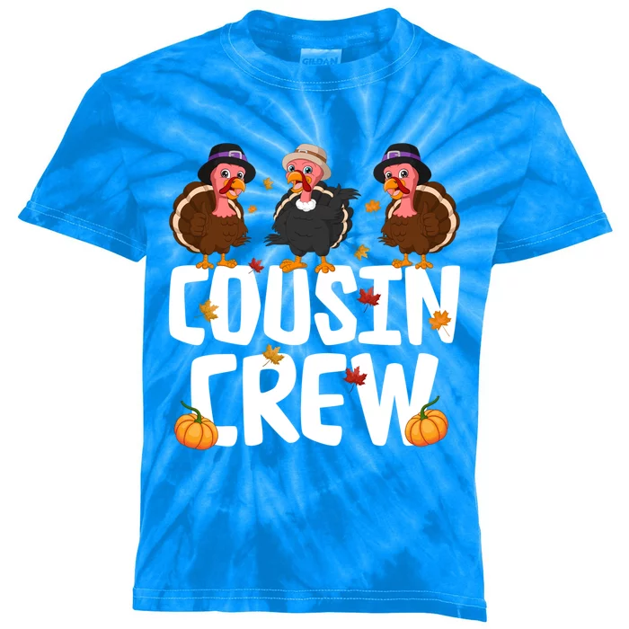 Funny Cousin Crew Turkey Thanksgiving Outfit Gift Kids Tie-Dye T-Shirt