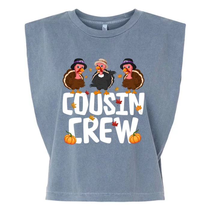 Funny Cousin Crew Turkey Thanksgiving Outfit Gift Garment-Dyed Women's Muscle Tee