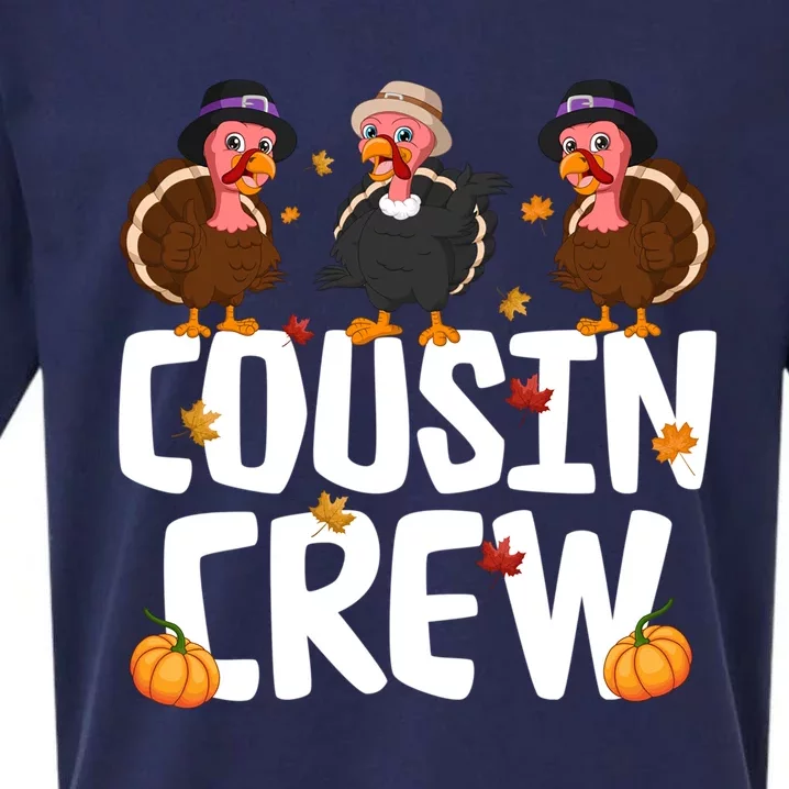 Funny Cousin Crew Turkey Thanksgiving Outfit Gift Sueded Cloud Jersey T-Shirt