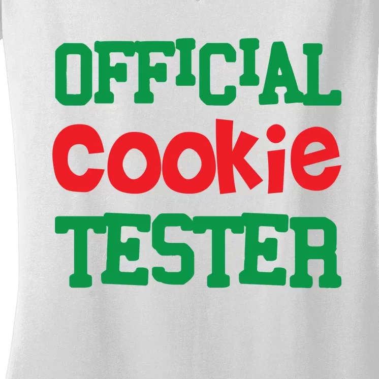 Funny Christmas Cookie Tester Women's V-Neck T-Shirt