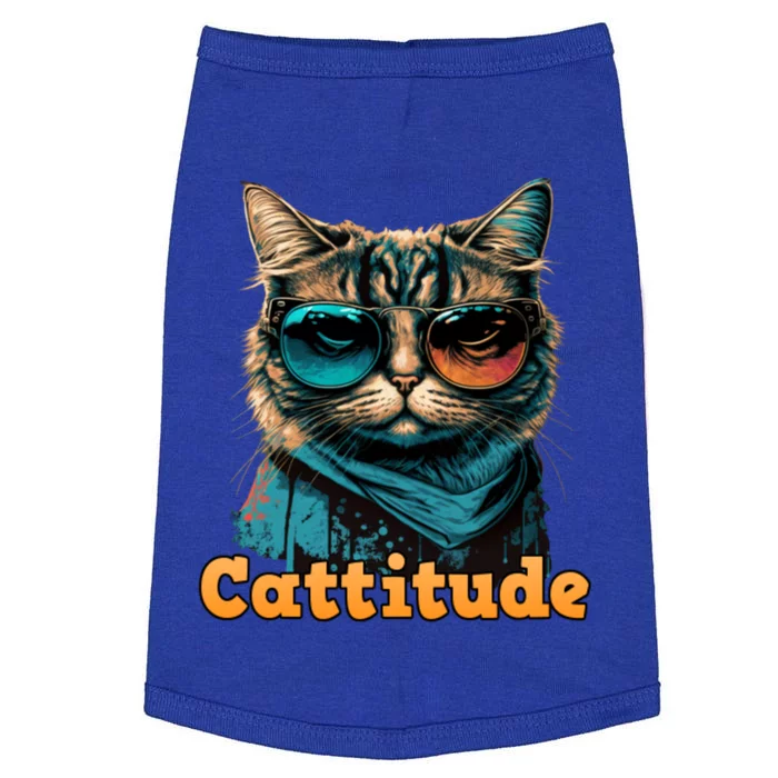 Funny Cool Cat With Glasses Cattitude Cats Lover Attitude Funny Gift Doggie Tank