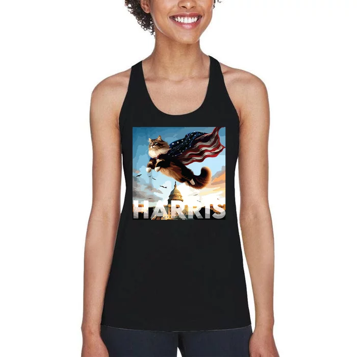 Funny Childless Cat Ladies For Harris 2024 Women's Racerback Tank