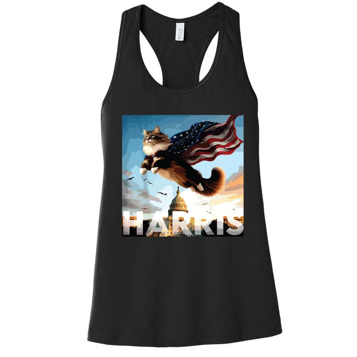 Funny Childless Cat Ladies For Harris 2024 Women's Racerback Tank