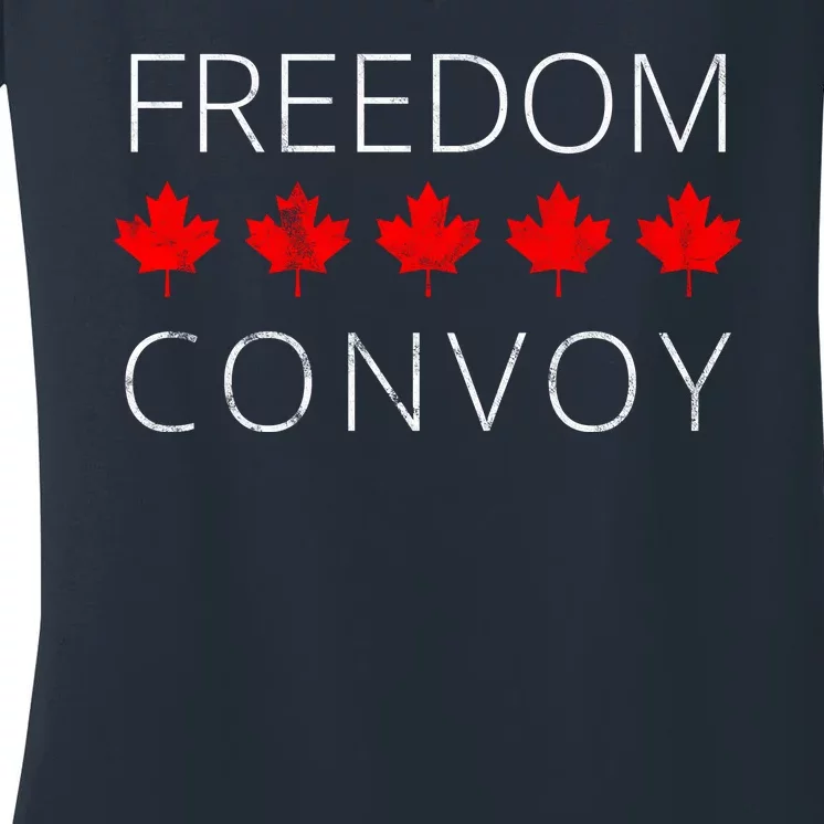 Freedom Convoy Canadian Trucker Women's V-Neck T-Shirt