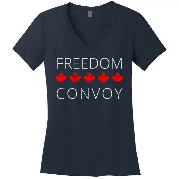 Freedom Convoy Canadian Trucker Women's V-Neck T-Shirt