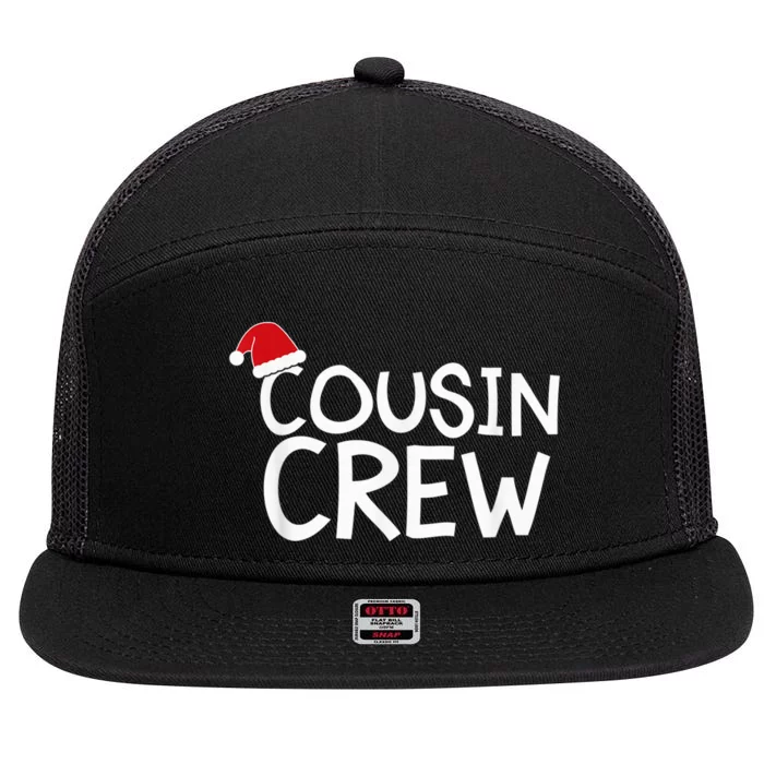 Funny Cousin Crew Santa Hat Matching Christmas Sleeping Xmas 7 Panel Mesh Trucker Snapback Hat