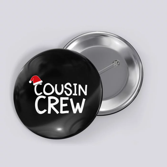 Funny Cousin Crew Santa Hat Matching Christmas Sleeping Xmas Button