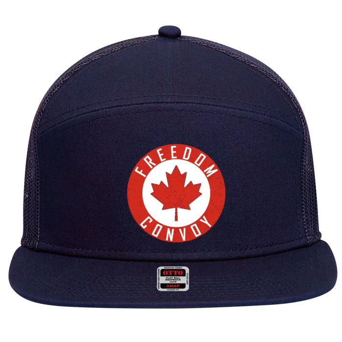 Freedom Convoy Canadian Truckers Canada Leaf 7 Panel Mesh Trucker Snapback Hat