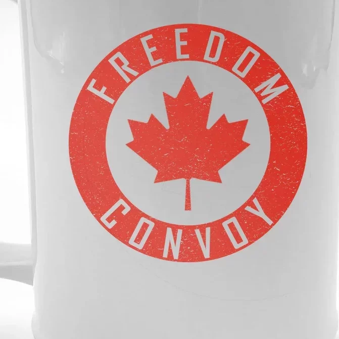 Freedom Convoy Canadian Truckers Canada Leaf Front & Back Beer Stein