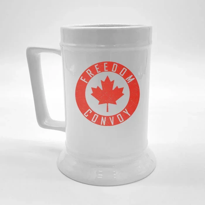 Freedom Convoy Canadian Truckers Canada Leaf Front & Back Beer Stein