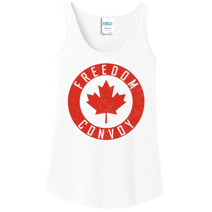 Freedom Convoy Canadian Truckers Canada Leaf Ladies Essential Tank