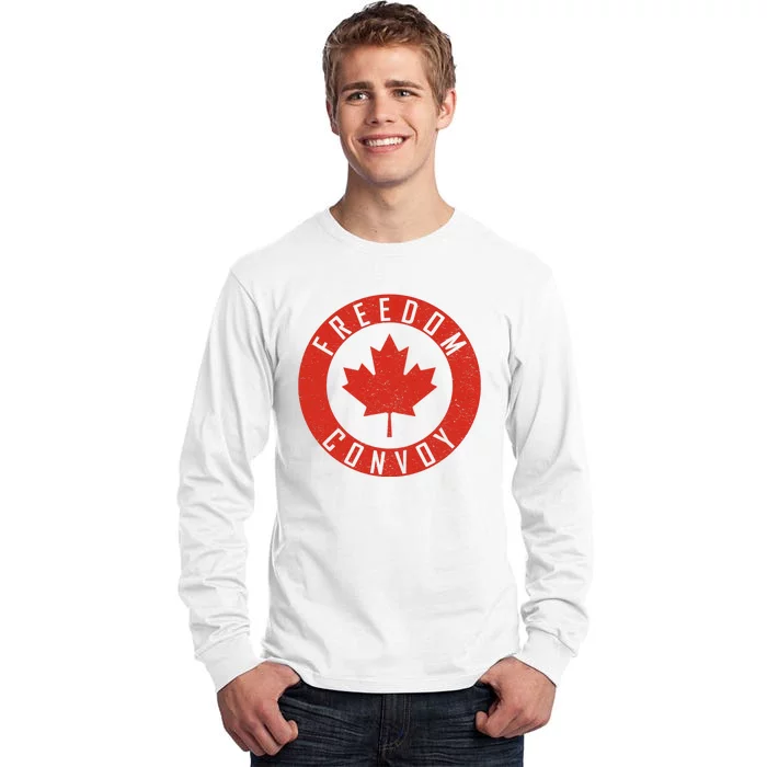 Freedom Convoy Canadian Truckers Canada Leaf Tall Long Sleeve T-Shirt