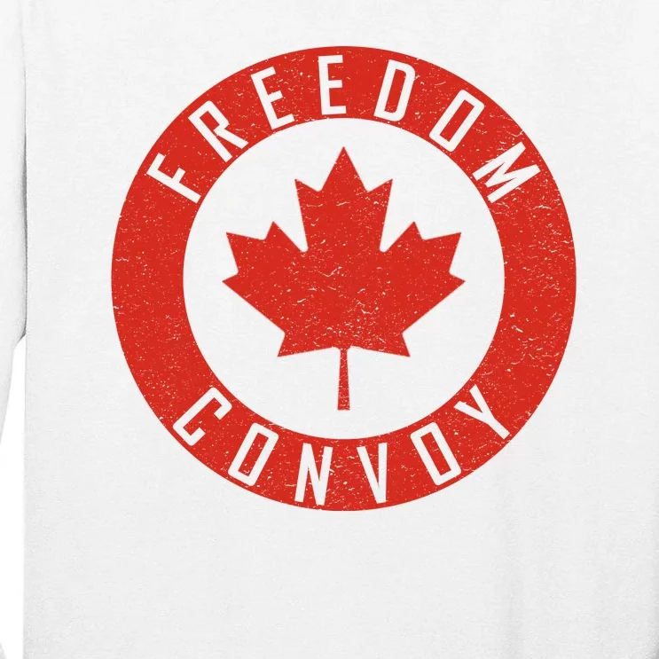 Freedom Convoy Canadian Truckers Canada Leaf Tall Long Sleeve T-Shirt