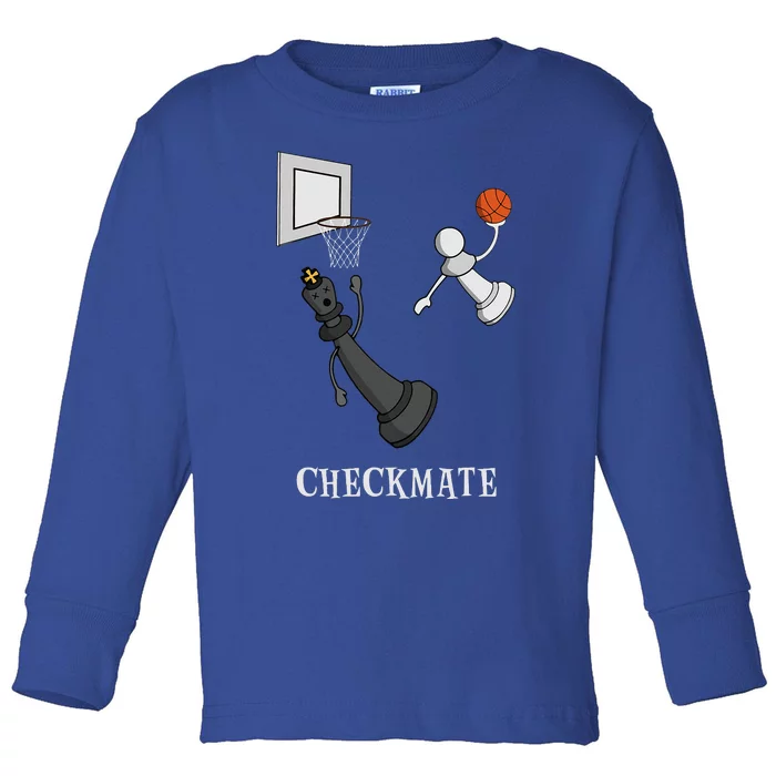 Funny Checkmate Chess Basketball Game Board King Pawn Piece Toddler Long Sleeve Shirt